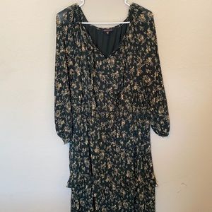 Dark green floral dress